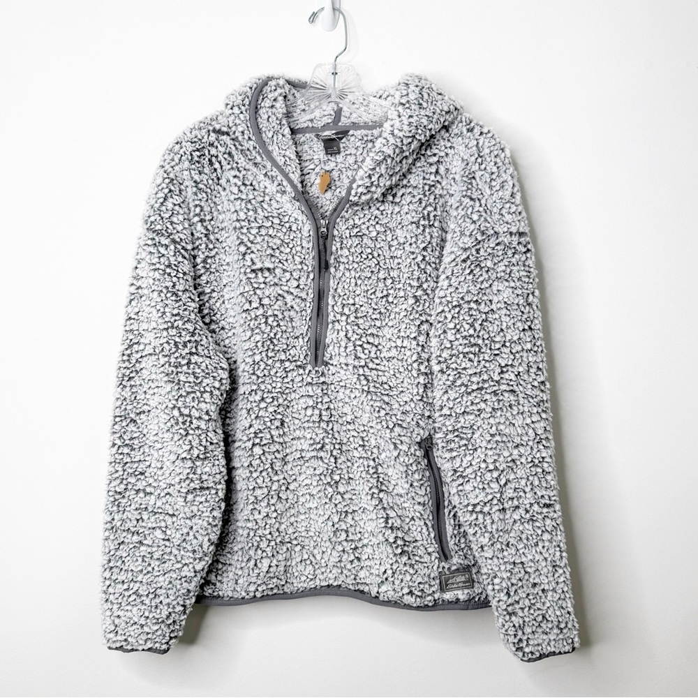 EDDIE BAUER | Fireside Plush 1/2 Zip Pullover Hoodie‎ Top Fleece Sherpa Sz. XL - Picture 2 of 5
